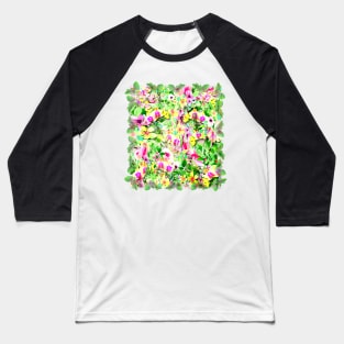 Floral Pattern Baseball T-Shirt